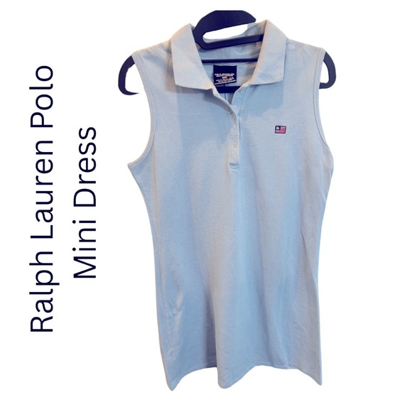 Ralph Lauren Light Blue Polo Mini Dress Size Large - Picture 1 of 7